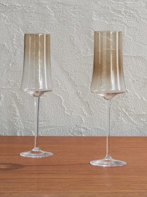 Set of Two Murano Glass Flute Glasses Set of Two Murano Glass Flute Glasses