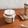 Steel, Raffia and Leather Ice Bucket - OU