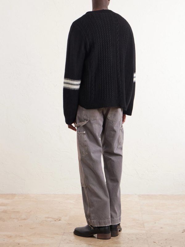 Striped Cashmere Cardigan - BK Striped Cashmere Cardigan - BK