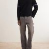 Distressed Striped Cashmere Sweater - OU Distressed Striped Cashmere Sweater - OU