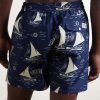 Straight-Leg Mid-Length Printed Swim Shorts - BK Straight-Leg Mid-Length Printed Swim Shorts - BK
