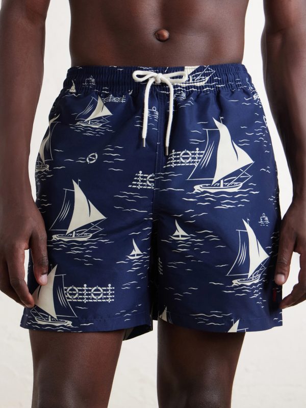 Straight-Leg Mid-Length Printed Swim Shorts - FR Straight-Leg Mid-Length Printed Swim Shorts - FR