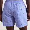 Striped Straight-Leg Mid-Length Recycled-Seersucker Swim Shorts - BK Striped Straight-Leg Mid-Length Recycled-Seersucker Swim Shorts - BK