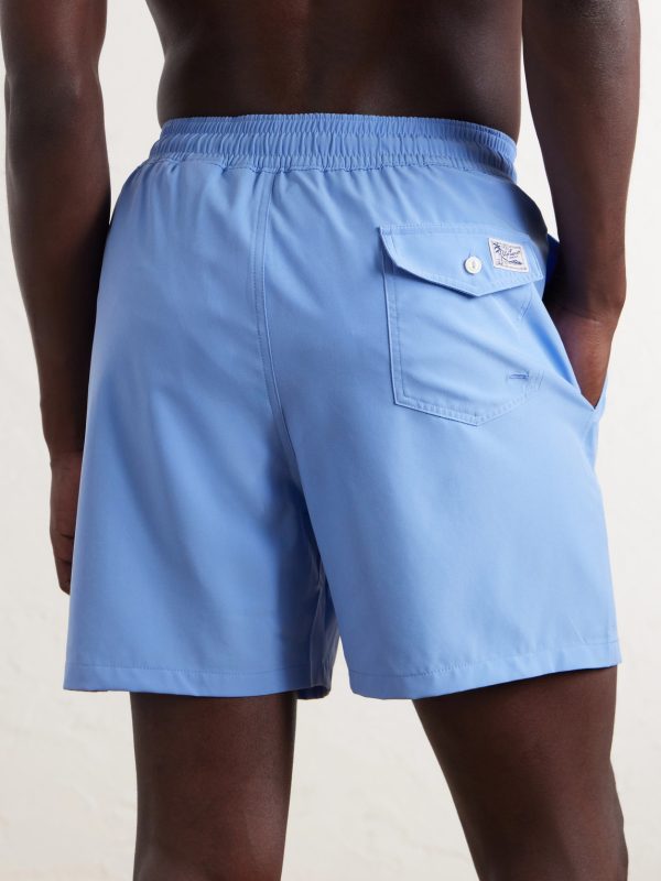 Traveler Straight-Leg Mid-Length Recycled Swim Shorts - BK Traveler Straight-Leg Mid-Length Recycled Swim Shorts - BK