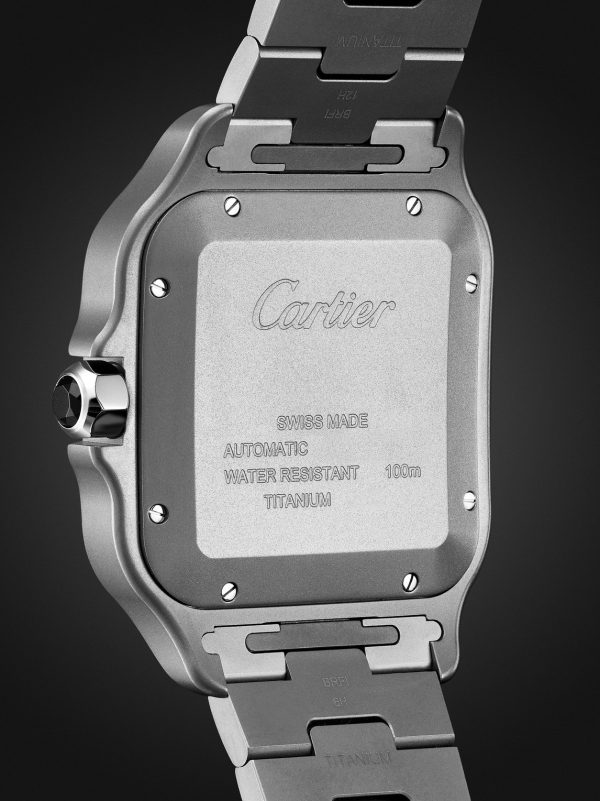 Santos de Cartier Large Automatic 47.5mm Titanium and Alligator Watch, Ref. No. WSSA0089 - BK Santos de Cartier Large Automatic 47.5mm Titanium and Alligator Watch, Ref. No. WSSA0089 - BK