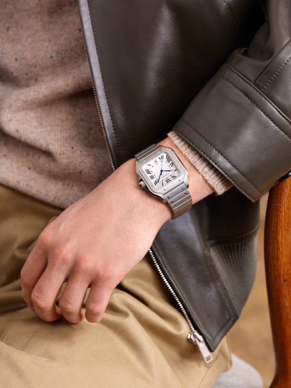 Santos de Cartier Large Automatic 47.5mm Titanium and Alligator Watch, Ref. No. WSSA0089 - OU Santos de Cartier Large Automatic 47.5mm Titanium and Alligator Watch, Ref. No. WSSA0089 - OU