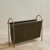 Meard Gold-Tone and Leather Magazine Rack Meard Gold-Tone and Leather Magazine Rack