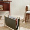 Meard Gold-Tone and Leather Magazine Rack - OU Meard Gold-Tone and Leather Magazine Rack - OU