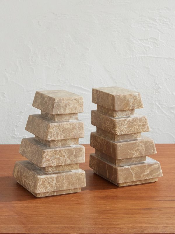 Alderman Emperador Set of Two Marble Bookends