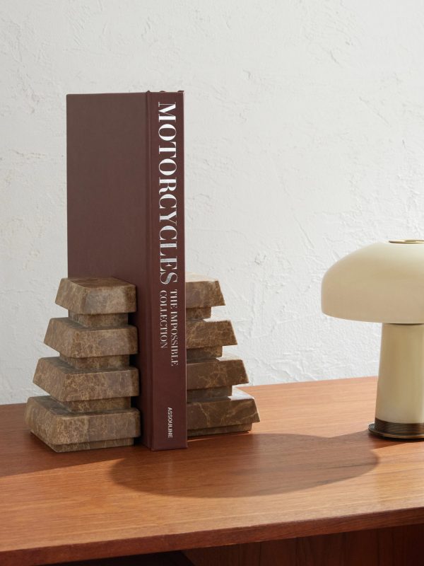 Alderman Emperador Set of Two Marble Bookends - OU
