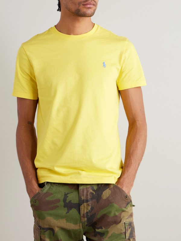 Slim-Fit Logo-Embroidered Cotton-Jersey T-Shirt - FR Slim-Fit Logo-Embroidered Cotton-Jersey T-Shirt - FR