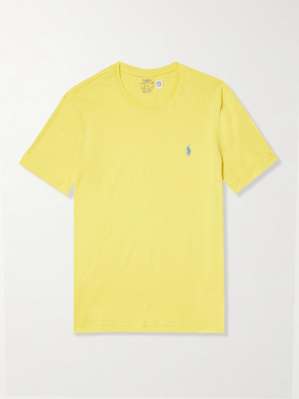 Slim-Fit Logo-Embroidered Cotton-Jersey T-Shirt Slim-Fit Logo-Embroidered Cotton-Jersey T-Shirt