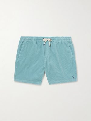 Straight-Leg Logo-Embroidered Cotton-Corduroy Drawstring Shorts Straight-Leg Logo-Embroidered Cotton-Corduroy Drawstring Shorts