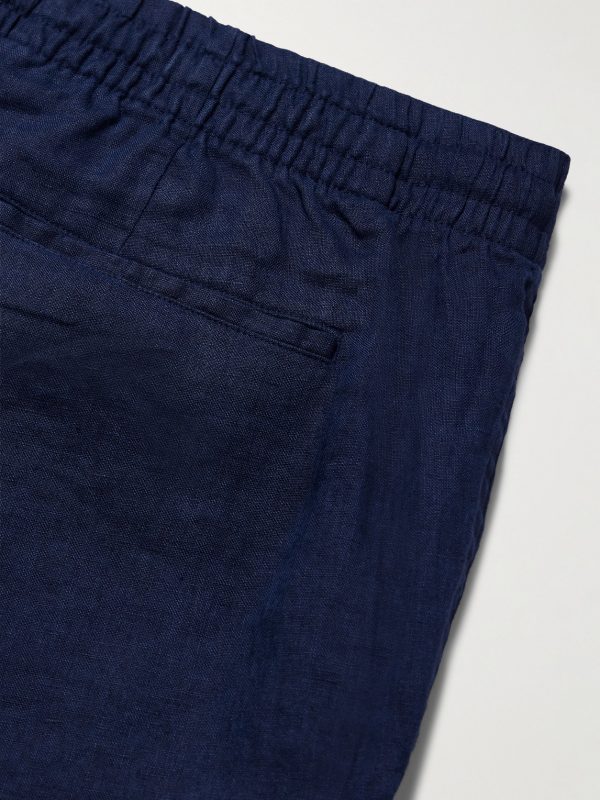 Prepster Straight-Leg Logo-Embroidered Linen Drawstring Shorts - CU Prepster Straight-Leg Logo-Embroidered Linen Drawstring Shorts - CU