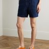 Prepster Straight-Leg Logo-Embroidered Linen Drawstring Shorts - FR Prepster Straight-Leg Logo-Embroidered Linen Drawstring Shorts - FR