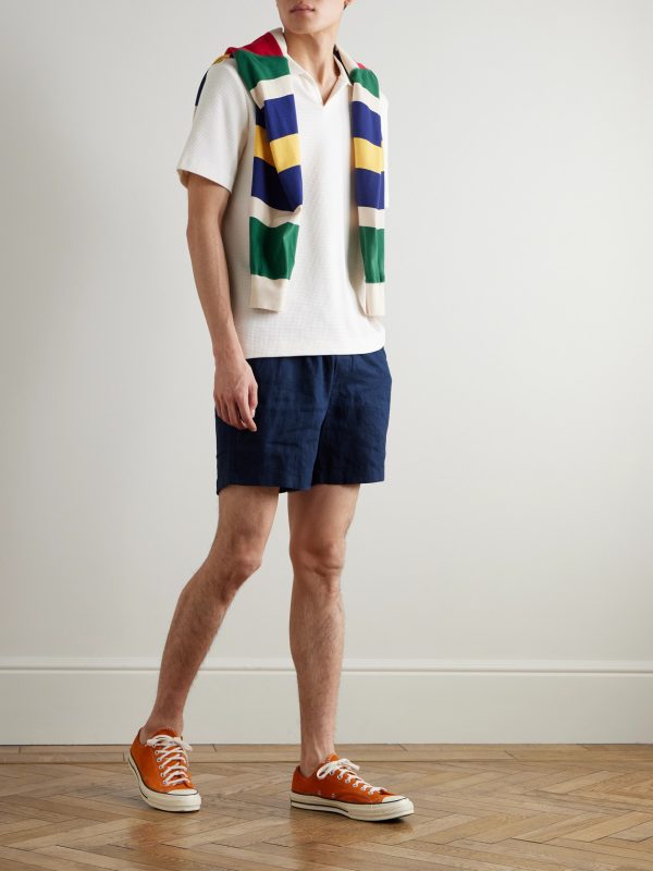 Prepster Straight-Leg Logo-Embroidered Linen Drawstring Shorts - OU Prepster Straight-Leg Logo-Embroidered Linen Drawstring Shorts - OU