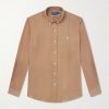 Button-Down Collar Logo-Embroidered Linen Shirt Button-Down Collar Logo-Embroidered Linen Shirt