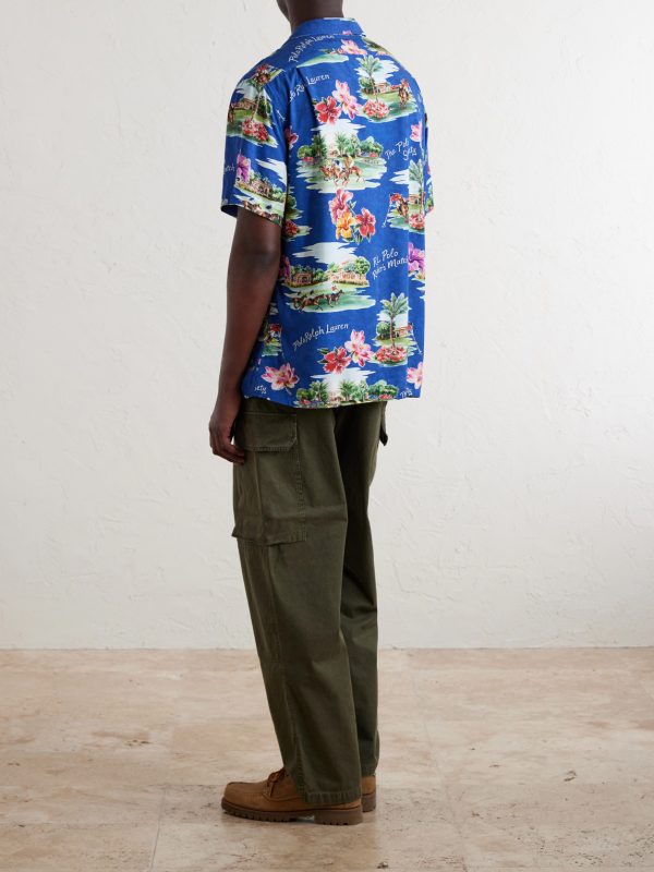 Camp-Collar Printed Voile Shirt - BK Camp-Collar Printed Voile Shirt - BK