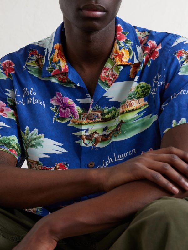 Camp-Collar Printed Voile Shirt - CU Camp-Collar Printed Voile Shirt - CU