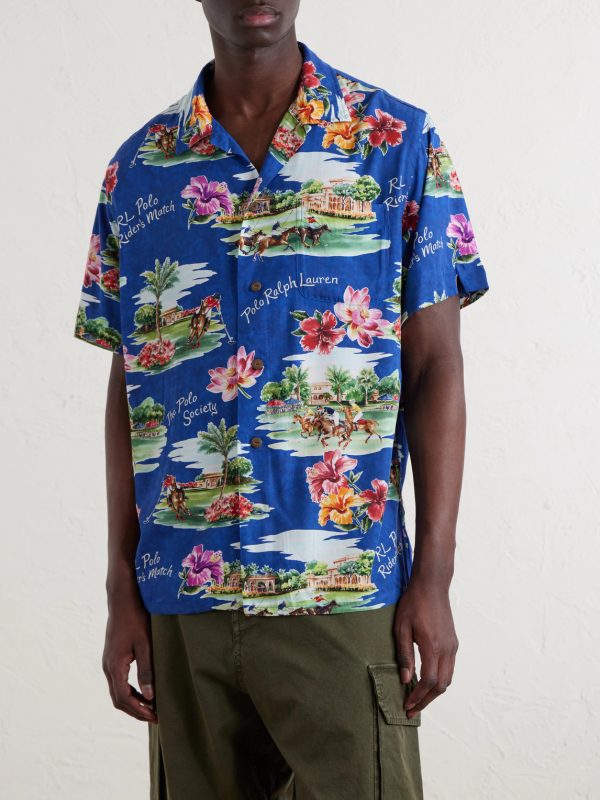 Camp-Collar Printed Voile Shirt - FR Camp-Collar Printed Voile Shirt - FR