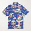 Camp-Collar Printed Voile Shirt Camp-Collar Printed Voile Shirt