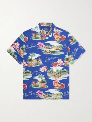 Camp-Collar Printed Voile Shirt Camp-Collar Printed Voile Shirt