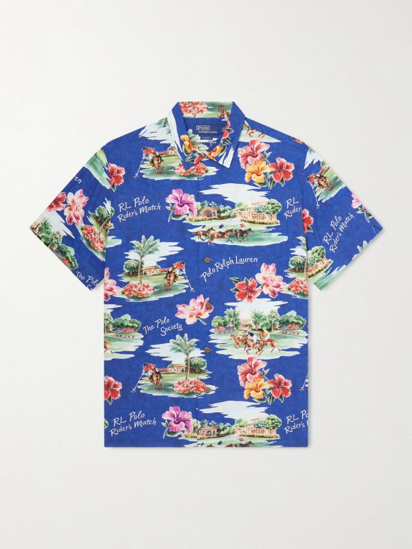 Camp-Collar Printed Voile Shirt Camp-Collar Printed Voile Shirt