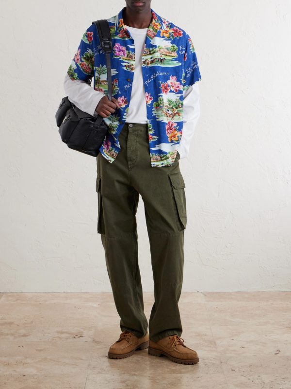 Camp-Collar Printed Voile Shirt - OU Camp-Collar Printed Voile Shirt - OU
