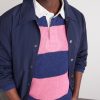 Striped Ribbed Linen and Cotton-Blend Polo Shirt - CU Striped Ribbed Linen and Cotton-Blend Polo Shirt - CU