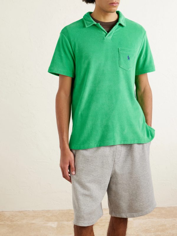 Logo-Embroidered Cotton-Blend Terry Polo Shirt - FR Logo-Embroidered Cotton-Blend Terry Polo Shirt - FR