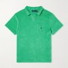 Logo-Embroidered Cotton-Blend Terry Polo Shirt Logo-Embroidered Cotton-Blend Terry Polo Shirt