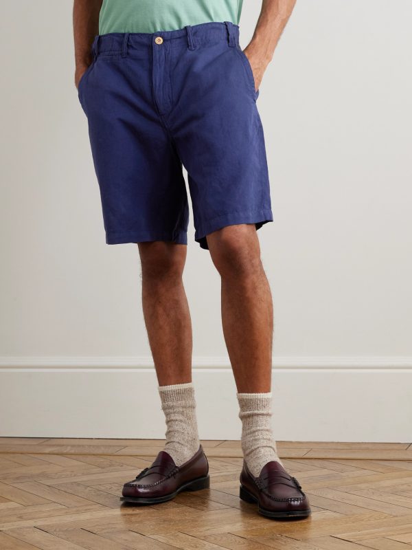 Straight-Leg Cotton and Linen-Blend Shorts - FR