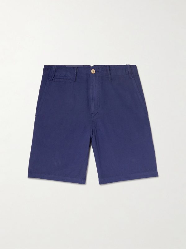 Straight-Leg Cotton and Linen-Blend Shorts
