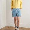 Button-Down Collar Logo-Embroidered Linen Shirt - OU