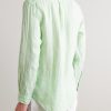 Button-Down Collar Logo-Embroidered Striped Linen Shirt - BK Button-Down Collar Logo-Embroidered Striped Linen Shirt - BK