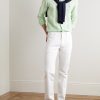 Button-Down Collar Logo-Embroidered Striped Linen Shirt - OU Button-Down Collar Logo-Embroidered Striped Linen Shirt - OU