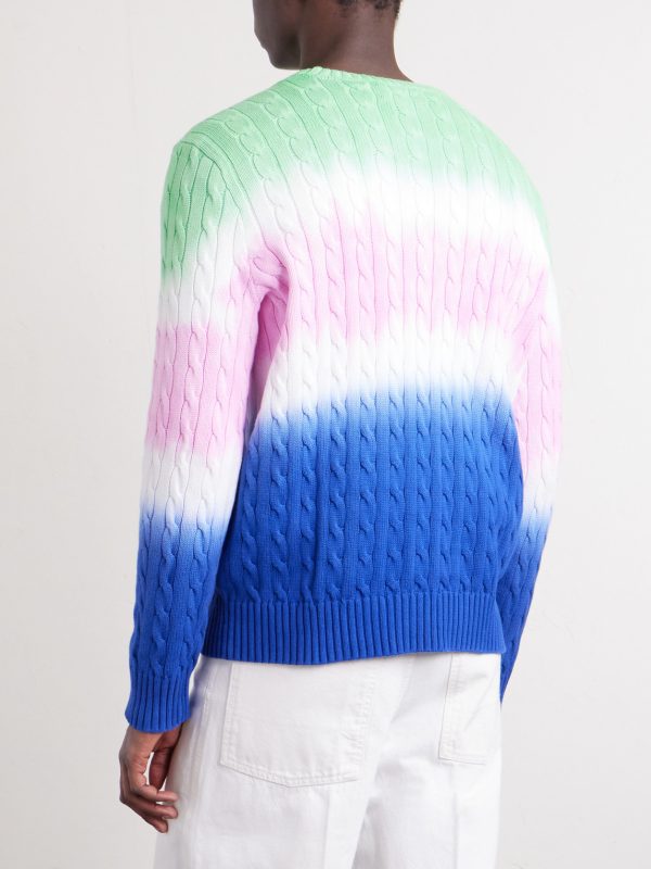 Dégradé Cable-Knit Cotton Sweater - BK