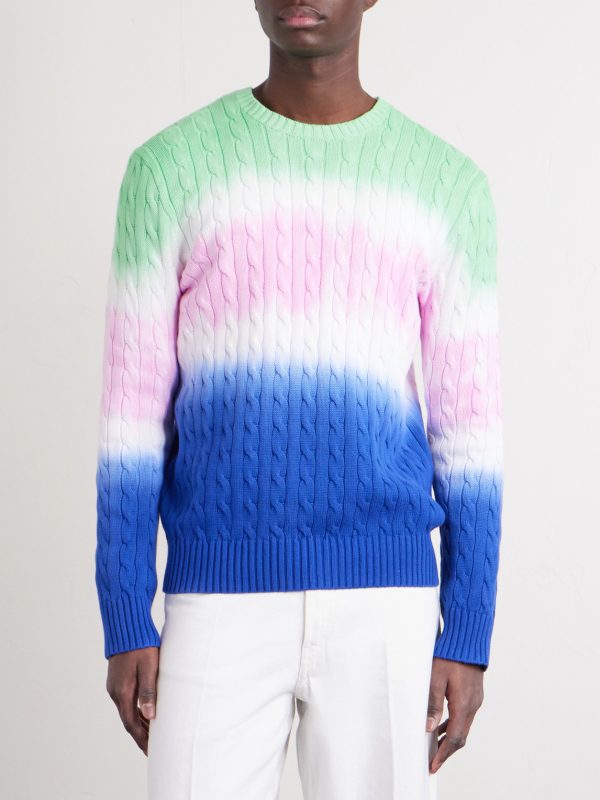 Dégradé Cable-Knit Cotton Sweater - FR