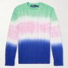 Dégradé Cable-Knit Cotton Sweater