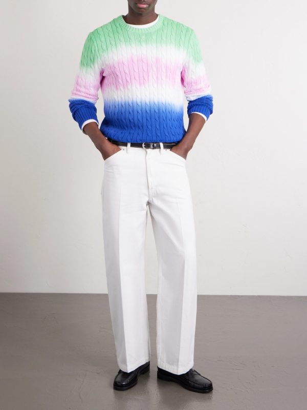 Dégradé Cable-Knit Cotton Sweater - OU