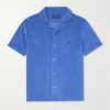 Camp-Collar Logo-Embroidered Cotton-Blend Terry Shirt Camp-Collar Logo-Embroidered Cotton-Blend Terry Shirt