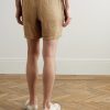 Prepster Straight-Leg Logo-Embroidered Linen Drawstring Shorts - BK Prepster Straight-Leg Logo-Embroidered Linen Drawstring Shorts - BK