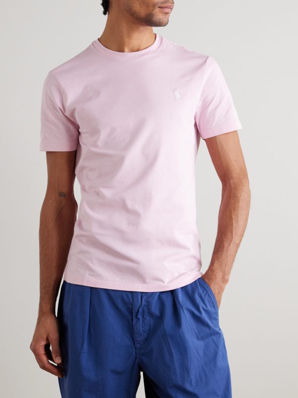 Slim-Fit Logo-Embroidered Cotton-Jersey T-Shirt - FR Slim-Fit Logo-Embroidered Cotton-Jersey T-Shirt - FR