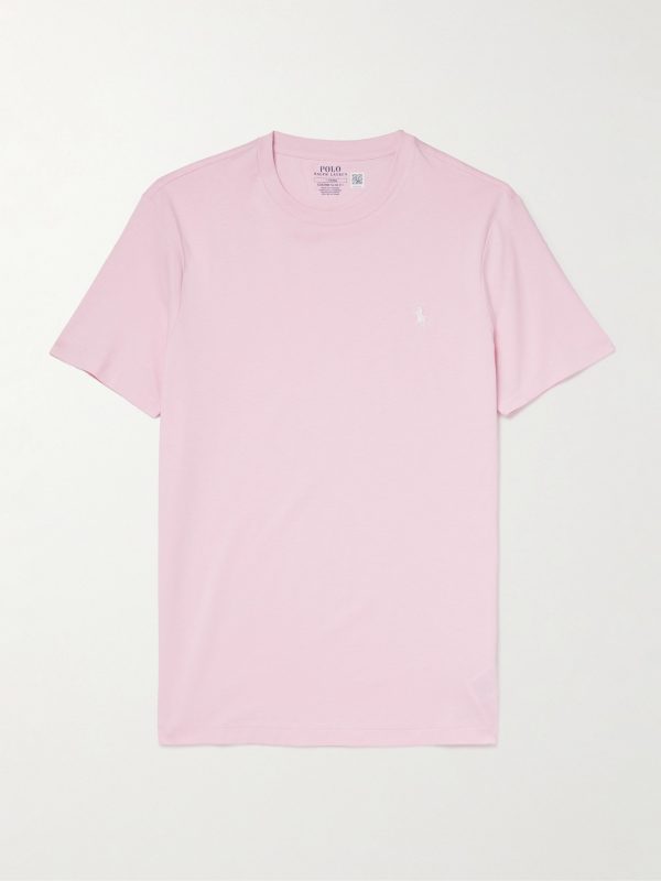 Slim-Fit Logo-Embroidered Cotton-Jersey T-Shirt Slim-Fit Logo-Embroidered Cotton-Jersey T-Shirt