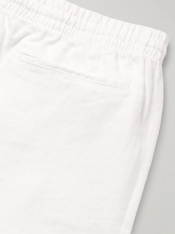 Prepster Straight-Leg Logo-Embroidered Linen Drawstring Shorts - CU Prepster Straight-Leg Logo-Embroidered Linen Drawstring Shorts - CU