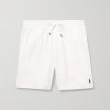 Prepster Straight-Leg Logo-Embroidered Linen Drawstring Shorts Prepster Straight-Leg Logo-Embroidered Linen Drawstring Shorts