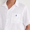 Convertible-Collar Logo-Embroidered Linen Shirt - CU Convertible-Collar Logo-Embroidered Linen Shirt - CU