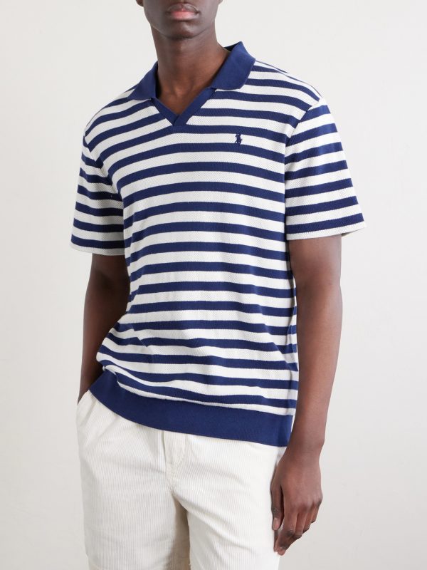 Logo-Embroidered Striped Cotton Polo Shirt - FR