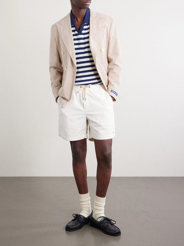 Logo-Embroidered Striped Cotton Polo Shirt - OU