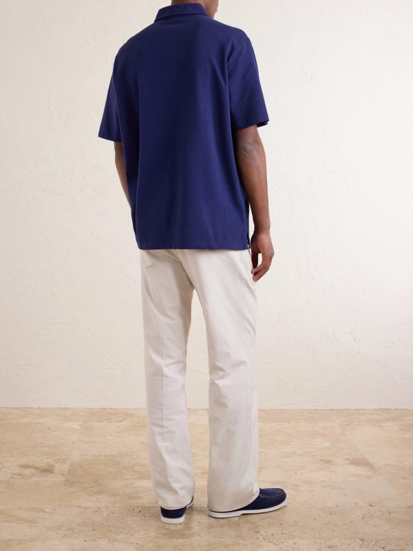 Logo-Embroidered Cotton-Piqué Polo Shirt - BK Logo-Embroidered Cotton-Piqué Polo Shirt - BK